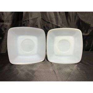 Vintage Rare Fire King Blue Azurite Saucer Plates 2pc set